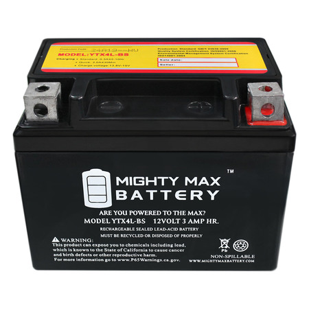 Mighty Max Battery YTX4L-BS SLA Battery for CTX4L-BS M3RH4S 44017 ES4LBS YTX4L-BS156167